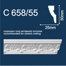 Плинтус потолочный 658/55 Резной/50*25*2000мм