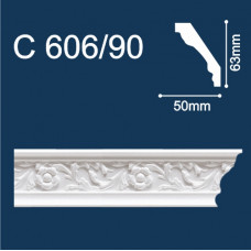 Плинтус потолочный 606/90 Резной/53*78/2м