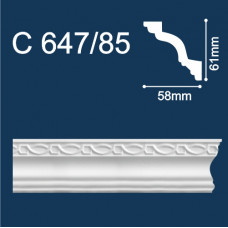 Плинтус потолочный 647/85 Резной/58*61/2м