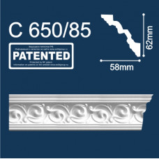 Плинтус потолочный 650/85 Резной/58*62/2м